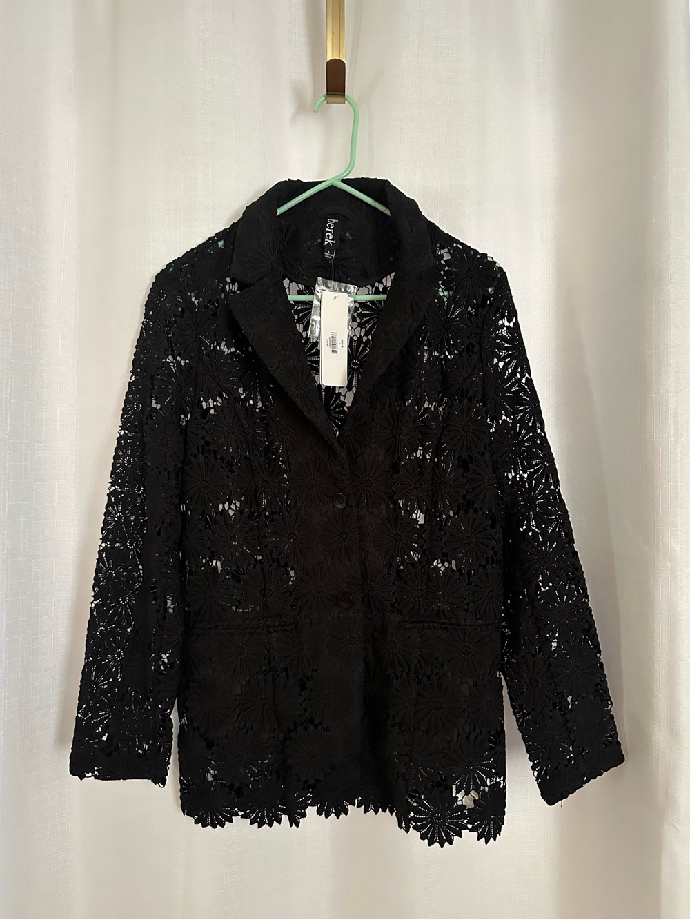 Berek Women‘s Blazer Hand embellished Made With Fine Yard, Black Size Large